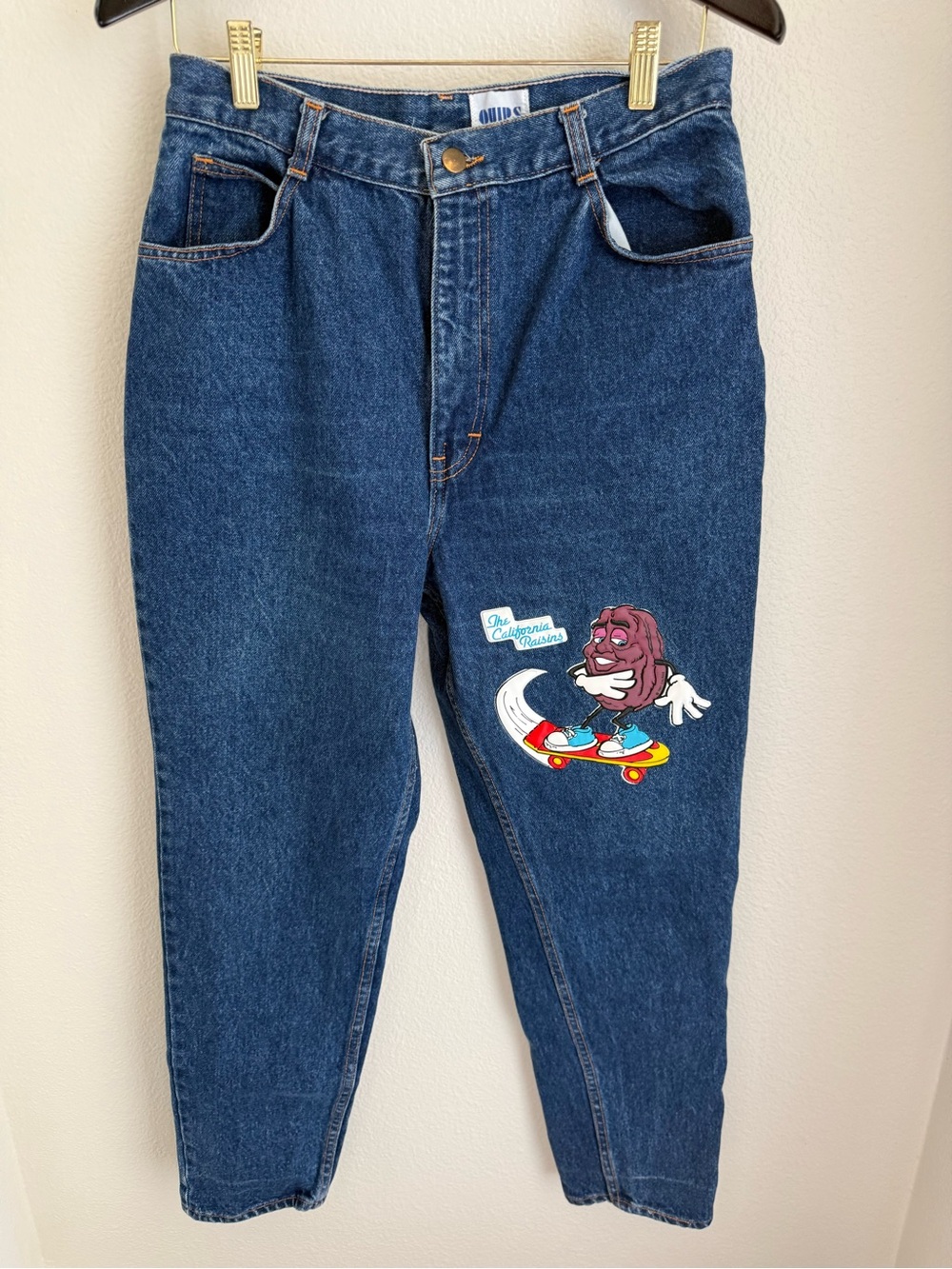 Vintage Dark Wash Mom Jeans with Skate Graphic